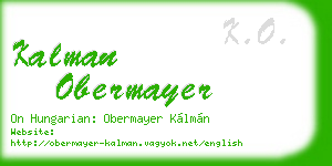 kalman obermayer business card