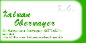 kalman obermayer business card